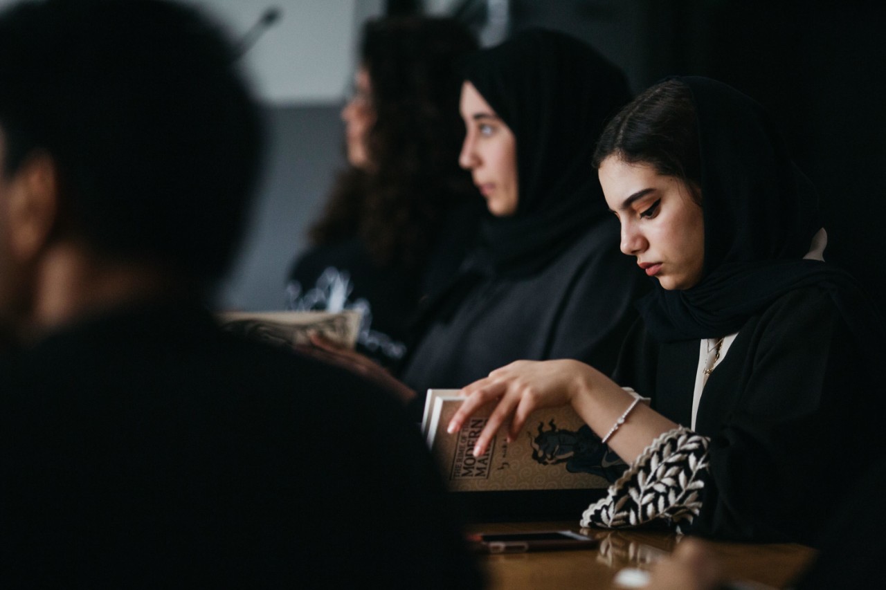 Students in class at NYU Abu Dhabi.