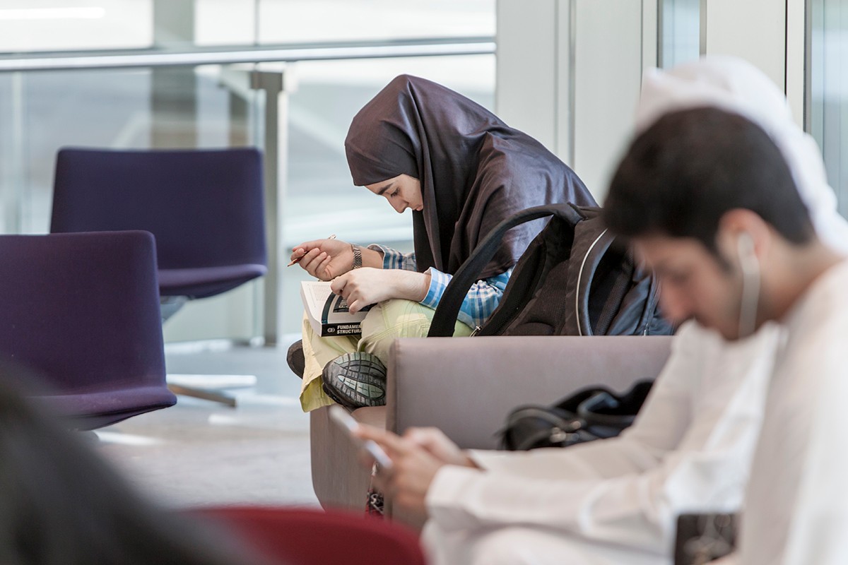 Students studying